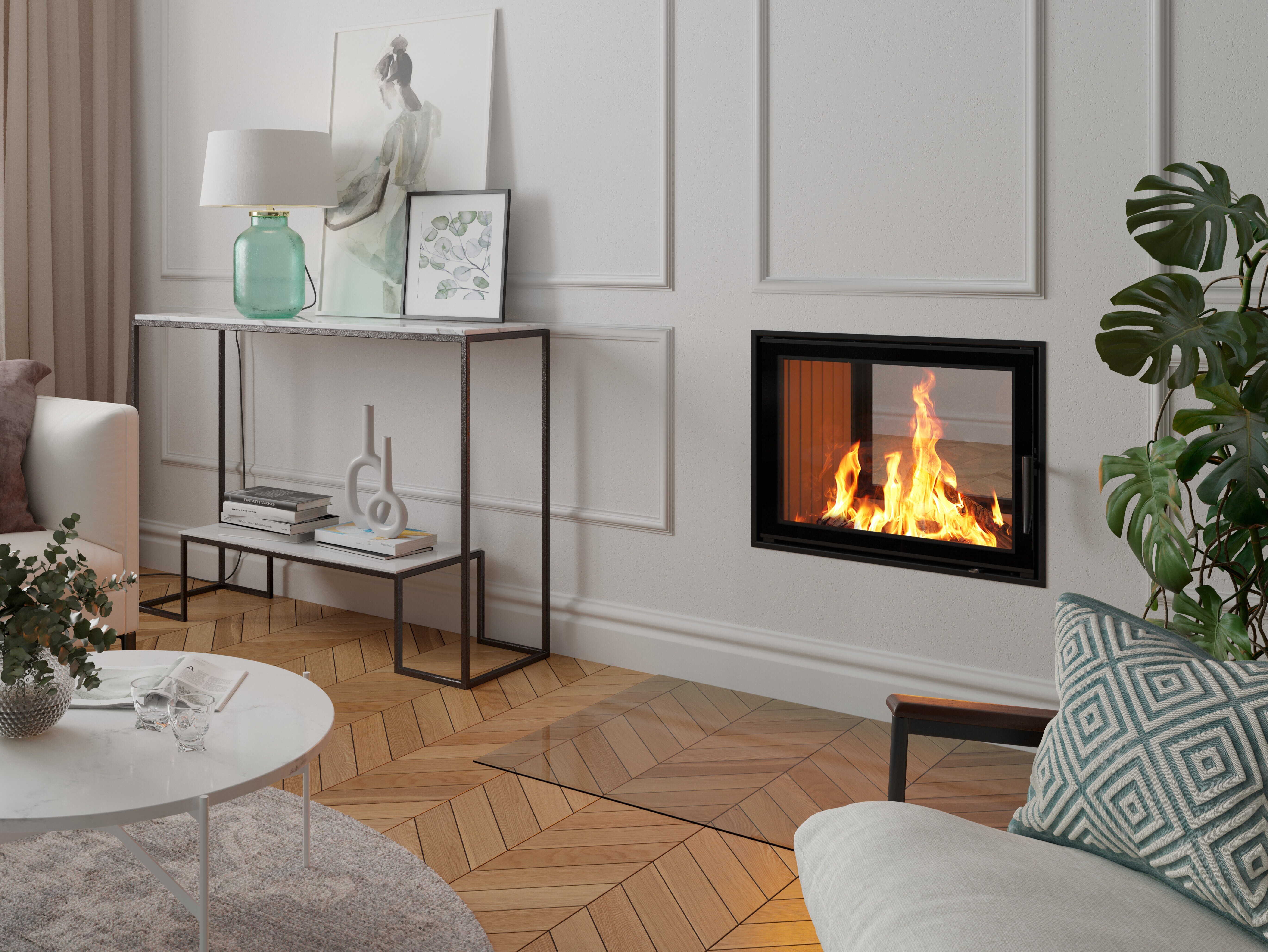 Spartherm Varia FD H2O Tunnel Durchsicht Kamin